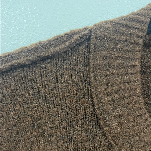 aerie oversized fuzzy chocolate Brown Crewneck Sweater size x-small - Picture 4 of 9